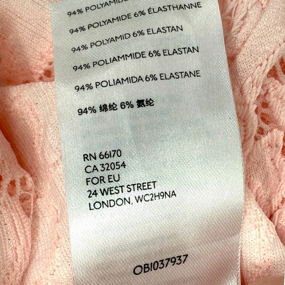 Free People Olivia Balloon Sleeve Floral Lace Blouse Top Pink‎ Boho Festival XS - Picture 16 of 16